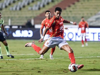 طاهر محمد لحظة تسجيل هدف الأهلي أمام زد - 7 نوفمبر 2024 - X @AlAhly