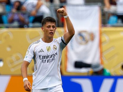 أردا غولر لاعب ريال مدريد يحتفل بهدفه في مرمى باتشوكا بكأس العالم للأندية - 22 يونيو 2025 - Reuters