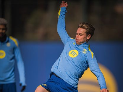 فرينكي دي يونغ خلال تدريب لبرشلونة - 21 فبراير 2026 - @FCBarcelona