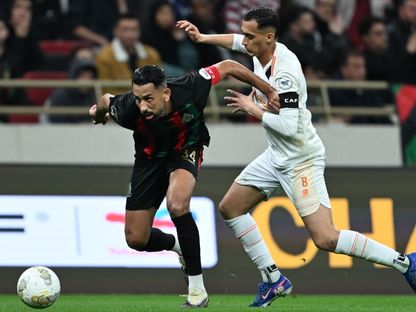 محمد حريمات وأيوب خيري من مباراة الجيش الملكي ونهضة بركان بدوري أبطال إفريقيا - 11 أبريل 2026 - X/CAFCLCC_ar