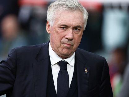 مدرب ريال مدريد كارلو أنشيلوتي قبل مباراة ضد فالنسيا - 5 أبريل 2025 - Reuters