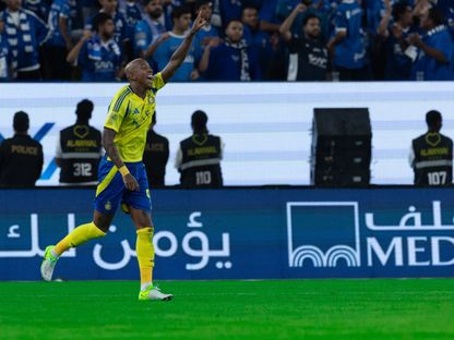 أندرسون تاليسكا لاعب النصر يحتفل بتسجيل هدف في مرمى الهلال بالدوري السعودي - 1 نوفمبر 2024 - X/@SPL