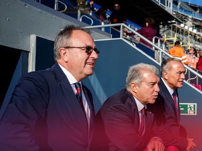 رئيس برشلونة جوان لابورتا في ملعب "كامب نو" - 7 نوفمبر 2025 - fcbarcelona.es