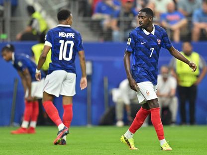 عثمان ديمبيلي وكيليان مبابي خلال مواجهة فرنسا وإسبانيا في نصف نهائي كأس العالم 2026 - 14 يوليو 2026 - Reuters