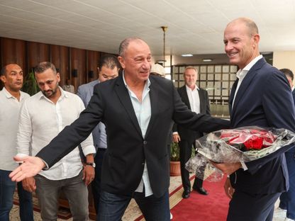 ييس توروب مدرب الأهلي المصري الجديد ومحمود الخطيب رئيس النادي - 10 أكتوبر 2025 - x/ahlyegypt