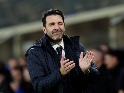 جيانلويجي بوفون رئيس وفد المنتخب الإيطالي خلال مواجهة أيرلندا الشمالية في نصف نهائي ملحق كأس العالم - 26 مارس 2026 - Reuters