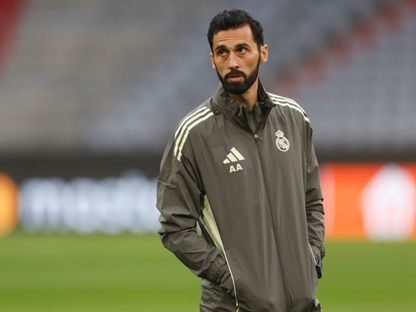 ألفارو أربيلوا خلال تدريب لريال مدريد على ملعب "أليانز أرينا" في ميونيخ - 14 أبريل 2026 - REUTERS