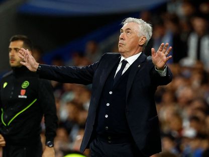 كارلو أنشيلوتي مدرب ريال مدريد خلال مباراة ريال مايوركا في الدوري الإسباني - 14 مايو 2025 - Reuters