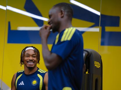 ساديو ماني ومحمد سيماكان خلال تدريب النصر - 19 أكتوبر 2026 - X/@AlNassrFC