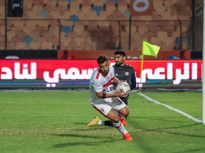 عبد الله السعيد بعد تسجيله هدفاً للزمالك في مرمى الإسماعيلي - 7 يوليو 2024 - AWP