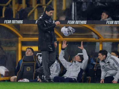 ميكيل أرتيتا مدرب أرسنال بعد التعادل مع ولفرهامبتون - 18 فبراير 2026 - Reuters