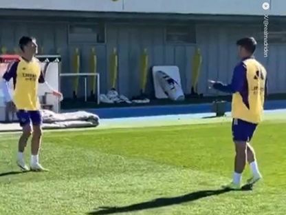غولر وإبراهيم دياز في تدريبات ريال مدريد - X/@RealMadrid