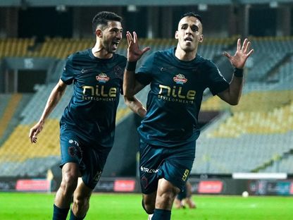 ناصر منسي يحتفل بهدفه في مباراة الزمالك والمصري بالدوري المصري - 5 أبريل 2026 - X/ZSCOfficial