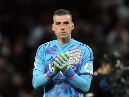 حارس ريال مدريد أندري لونين بعد مباراة ليغانيس بالدوري الإسباني - 29 مارس 2025 - Reuters