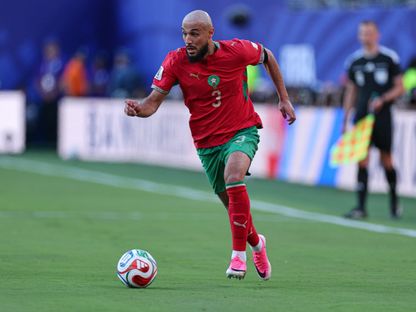 لاعب المغرب نصير مزراوي خلال مباراة البرازيل ضمن المجموعة الثالثة من بطولة كأس العالم لكرة القدم ٢٠٢٦ - ١٣ يونيو ٢٠٢٦ - Reuters
