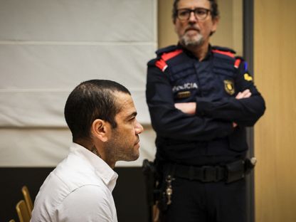 داني ألفيس لدى بدء محاكمته بتهمة الاغتصاب في برشلونة - 5 فبراير 2024 - AFP