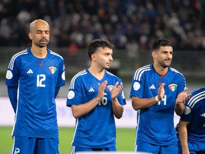 لاعبو منتخب الكويت قبل مباراة البحرين بنصف نهائي خليجي 26 - 31 ديسمبر 2024 - X/@KuwaitFA