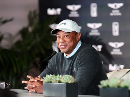 تايغر وودز في مؤتمر صحفي سابق - 17 فبراير 2026 - IMAGN IMAGES via Reuters Connect