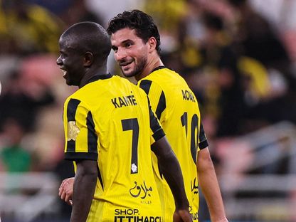 حسام عوار ونغولو كانتي خلال مباراة الاتحاد والتعاون بالدوري السعودي - 26 يناير 2026 - X/ittihad