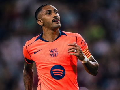 رافينيا يحتفل بهدفه في مباراة برشلونة ونوتنغهام فورست الودية - 8 أغسطس 2026 - X/FCBarcelona_es