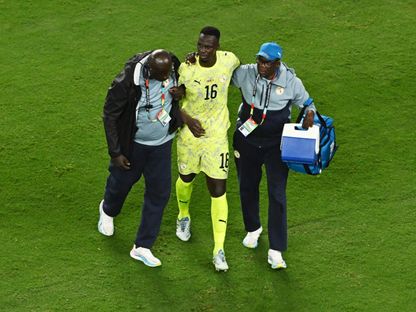 إدوارد ميندي بعد إصابته في مباراة السنغال والنرويج بكأس العالم - 23 يونيو 2026 - Reuters