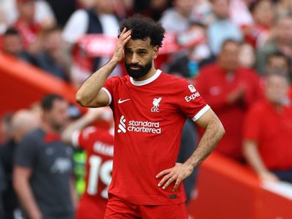 لاعب ليفربول محمد صلاح خلال مباراة توتنهام في الدوري الإنجليزي الممتاز - 5 مايو 2024 - ٌReuters