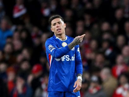 لاعب تشيلسي إنزو فرنانديز خلال مباراة أرسنال في الدوري الإنجليزي الممتاز - 1 مارس 2026 - Reuters