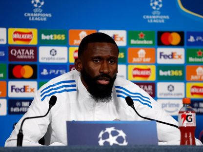 الألماني أنطونيو روديغر مدافع ريال مدريد قبل مواجهة مانشستر سيتي في إياب ثمن نهائي دوري أبطال أوروبا - 16 مارس 2026 - REUTERS