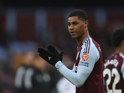 ماركوس راشفورد خلال مباراة بين أستون فيلا ونيوكاسل يونايتد بالدوري الإنجليزي الممتاز - 19 أبريل 2025 - Reuters