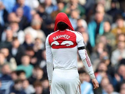 حسرة كاي هافيرتز بعد خسارة أرسنال من مانشستر سيتي في الدوري الإنجليزي - 19 أبريل 2026 - Reuters