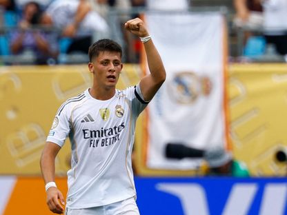 أردا غولر لاعب ريال مدريد يحتفل بهدفه في مرمى باتشوكا بكأس العالم للأندية - 22 يونيو 2025 - Reuters