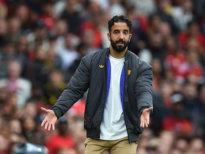 روبن أموريم مدرب مانشستر يونايتد خلال مباراة بيرنلي في الدوري الانجليزي الممتاز - 30 أغسطس 2025 - Reuters