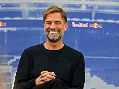 المدرب يورغن كلوب خلال مؤتمر صحفي بعد تولي منصب رئيس كرة القدم العالمية بمجموعة رد بول - 14 يناير 2025 - Reuters