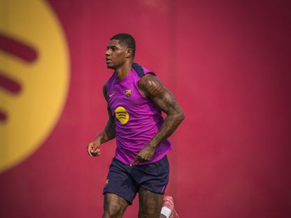 ماركوس راشفورد خلال تدريب لبرشلونة - 17 أغسطس 2025 - X/@FCBarcelona_es