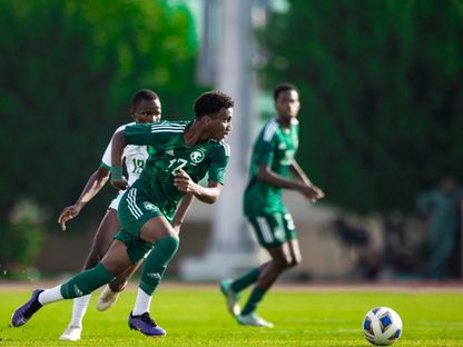 المنتخب السعودي تحت 17 عاماً خلال مواجهة منتخب موريتانيا ودياً ضمن المعسكر الإعدادي في الطائف - 9 أغسطس 2024 - X/@SaudiNT