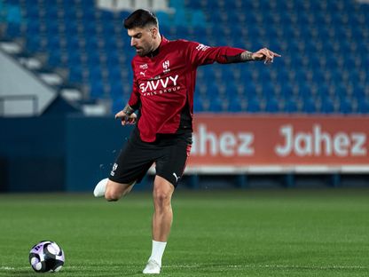 روبن نيفيز من تدريبات الهلال قبل مباراة التعاون بالدوري السعودي - 23 فبراير 2026 - X/Alhilal_FC