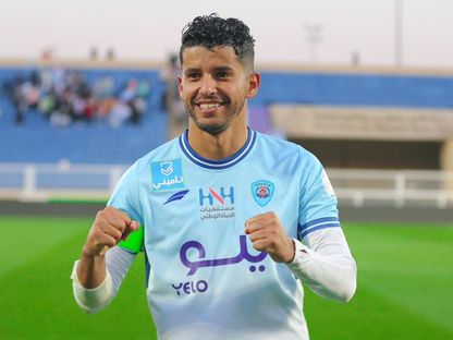 احتفال سعد بقير بفوز فريقه أبها ضد الخليج بدوري روشن السعودي - 2 فبراير 2023  - twitter/@abhaFC 