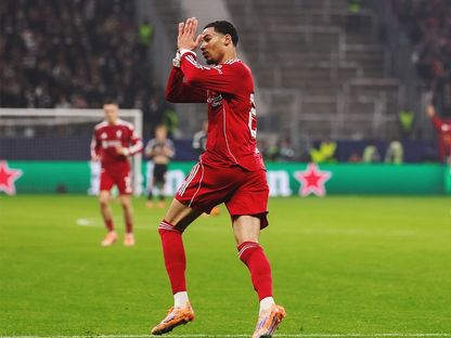 هوغو إيكيتيكي مهاجم ليفربول يرفض الاحتفال بهدفه في مرمى فريقه السابق آينتراخت فرانكفورت في دوري أبطال أوروبا - 22 أكتوبر 2025 - X/@LFC