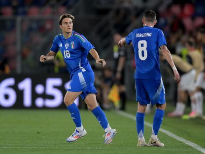 نيكولو فاجيولي يدخل بديلا لجورجينيو في مباراة إيطاليا الودية أمام تركيا - 4 يونيو 2024 - REUTERS