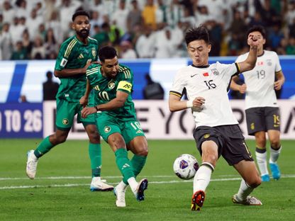 سالم الدوسري نجم منتخب السعودية في هجمة أمام اليابان بتصفيات كأس العالم 2026 - 20 مارس 2025 - Reuters