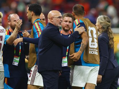 مدرب إسبانيا لويس دي لا فوينتي بعد الفوز على أوروغواي بكأس العالم - 26 يونيو 2026 - REUTERS
