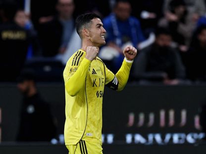 رونالدو قائد النصر يحتفل بالتسجيل ضد الهلال - 12 يناير 2026 - Reuters