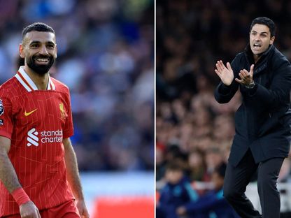 نجم ليفربول محمد صلاح ومدرب أرسنال ميكيل أرتيتا في صورة مركبة - الشرق