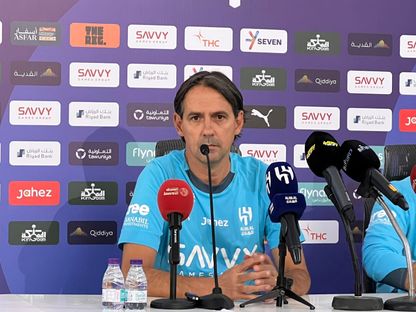 سيموني إنزاغي مدرب الهلال في مؤتمر صحافي قبل مواجهة القادسية في دوري روشن السعودي - 12 سبتمبر 2025 - X/@aawsat_spt