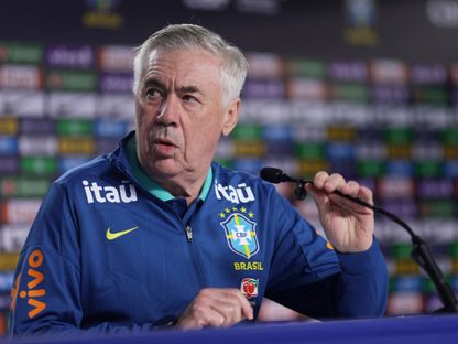 مدرب البرازيل كارلو أنشيلوتي في مؤتمر صحفي قبل مواجهة بوليفيا في تصفيات كأس العالم - 8 سبتمبر 2025 - Reuters