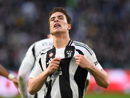 لاعب يوفنتوس كينان يلديز  يحتفل بالتسجيل ضد جنوى في الدوري الإيطالي - 29 مارس 2025 - Reuters