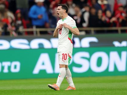 فرحة براهيم دياز لاعب المنتخب المغربي بهدفه في مرمى زامبيا في كأس أمم إفريقيا 2025 - 29 ديسمبر 2025 - Cafonline.com