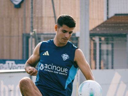 ألفارو موراتا خلال تدريب لكومو - 13 أغسطس 2025 - X/@Como_1907