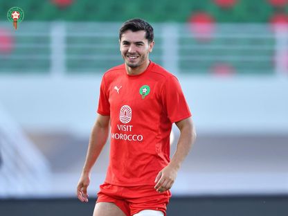 براهيم دياز خلال تدريب لمنتخب المغرب - 5 يونيو 2025 - X/@EnMaroc
