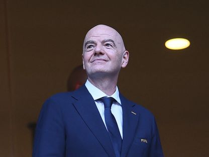 رئيس فيفا جياني إنفانتينو في المدرجات قبل مباراة المغرب وهولندا في كأس العالم 2026 - 29 يونيو 2026 - Reuters
